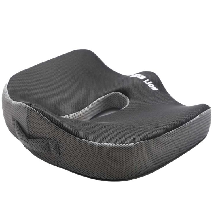 Green Lion Orthopedic Seat Cushion with Memory Foam, Portable, Skin Friendly, Soft Fabric, 100% Polyurethane Foam - Black