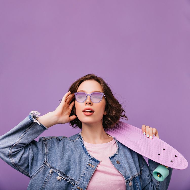 Powerology Smart Audio Sunglasses with UV Protection, Smart Touch Control, 6 Hours Talk Time, 8 Hours Play Time, Magnetic Charging, 2 x 90mAh Battery Capacity, Bluetooth Version 5.4, 15m Transmission Distance, Smart Sleep Mode, Auto-Pairing, Low Latency - Purple