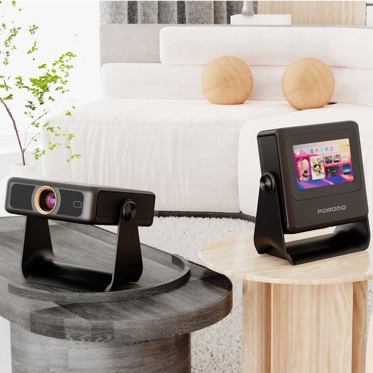 بروجكتور بورودو أوبتيفيس سمارت HD مع جهاز لوحي ذكي، تركيز تلقائي ذكي، تصحيح الانحراف التلقائي، وتجنب العقبات التلقائي.