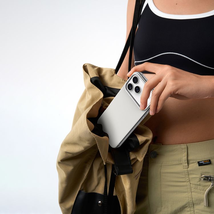 Levelo Mia MagSafe Hybrid Case for iPhone 17 Pro, N52 Strong Magnets, Matte Silicone Texture Material, Frosted Clear Design, 1.5m Drop Tested, Aluminum Alloy Frame for Camera & Edges, Non-Slip Texture, Comfortable Grip, Shock-Resistant Bumper - Silverstone