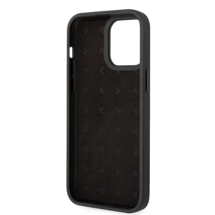 Tumi HC Leather & Shiny Carbon Fiber Case with Vertical Card Slot iPhone 14 Pro - Black