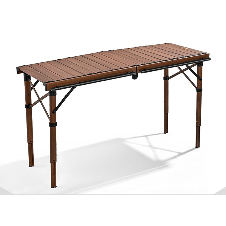 طاولة تخييم قابلة للطي محمولة من بورودو لايف ستايل مع موقد قابل للفصل وشبكة، سعة تحميل 150 كجم، نطاق ارتفاع من 45.5 إلى 58 سم، مادة الألومنيوم - بني