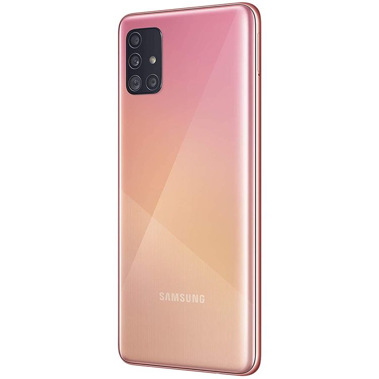 Samsung Galaxy A51 Smartphone Dual SIM 4G LTE 6GB RAM / 128 GB, Ultra High-Resolution Quad Camera, 4K Video, Exynos Chipset, 4000 mAh All Day Battery, LED flash, panorama, HDR Camera - Pink