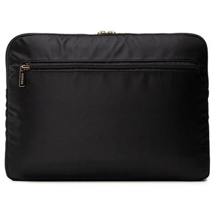 Guess Laptop Sleeve for Computer 13" with High-Quality Nylon Material, 3 Pockets, Zipper Closure, Water-Resistant - Black