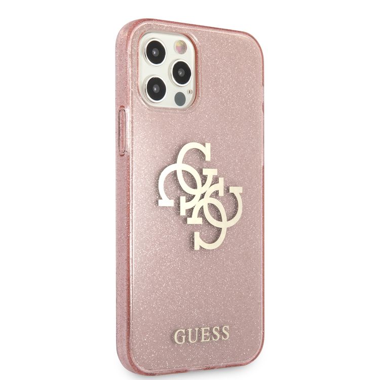 Karl Lagerfeld TPU Choupette Glitter Transparent Hard Case for Apple iPhone 12 / 12 Pro (6.1") - Pink