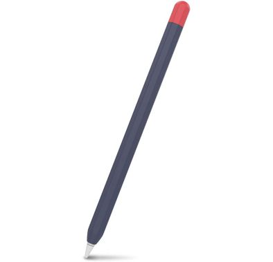 Ahastyle Duotone Case, Premium Silicone Anti-Slip Sleeve Cover with Cable Adapter Tether Kit Compatible for Apple Pencil 1st Generation - Midnight Blue/Red