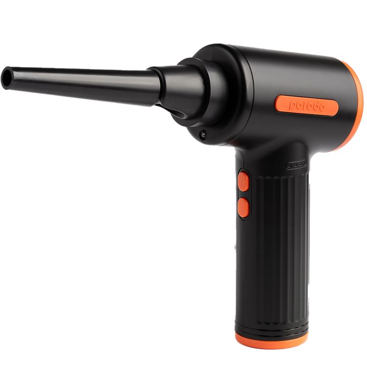 Porodo Handheld Air Duster with 6 Replaceable Nozzles, Up to 30 Minutes Working Time, Air Vacuum Function, 7500mAh Battery Capacity, 3 Speed Levels - Black