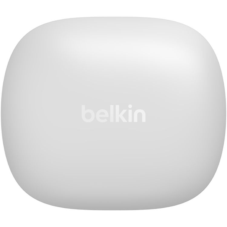 سماعات الأذن اللاسلكية الحقيقية Belkin Soundform Rise مع أحجام متنوعة لرؤوس الأذن، صوت ستيريو غني، اقتران تلقائي، حافظة شحن مدمجة وقابلة للحمل، متوافقة مع مساعدي الصوت، حجم المحرك 6 مم - باللون الأبيض.