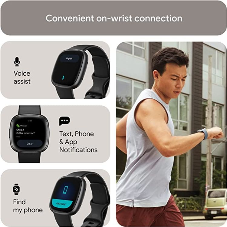 Fitbit Versa 4 Fitness Aluminum Wristband with Heart Rate Tracker - Black/Graphite Aluminum
