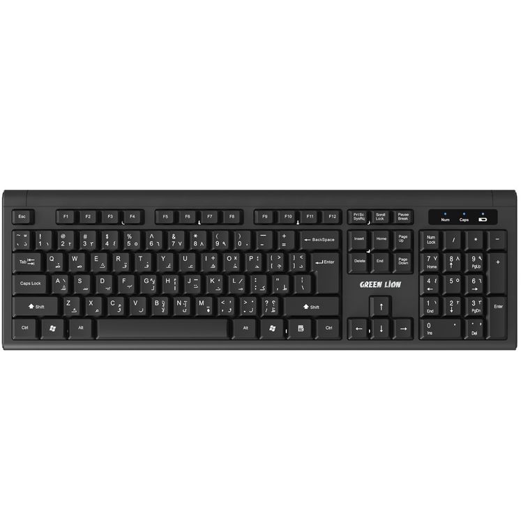Green Lion GKM-200 Wireless Keyboard and Mouse, Slim & Compact Design, Automatic Sleep Mode, Wide Compatibility, 10m Wireless Range - Black