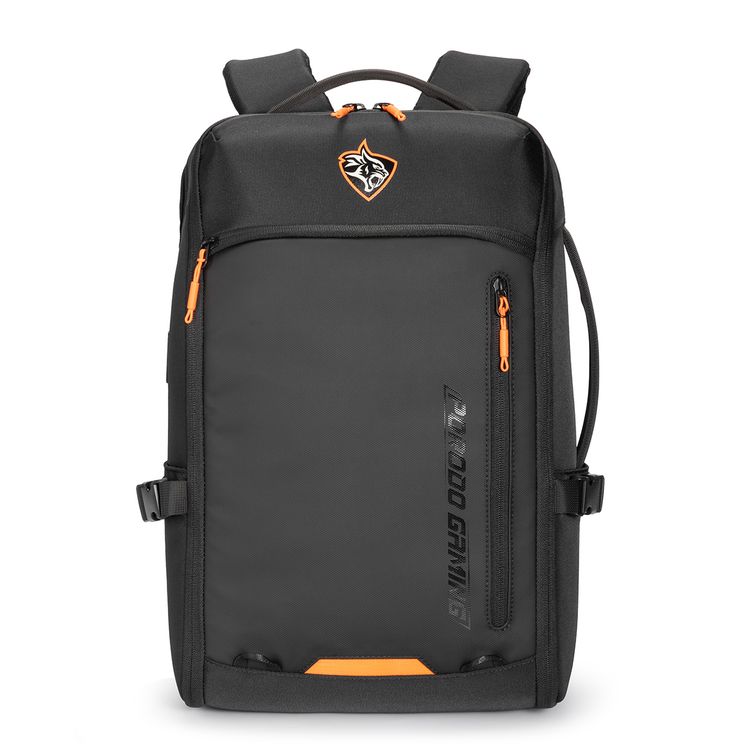 Porodo Gaming PS5 Storage & Laptop Backpack with Water-Resistant Material, Console & Controllers Storage, Trolley Sleeve Design, Glasses Holder Strap, Type-C Charging Port  - Black