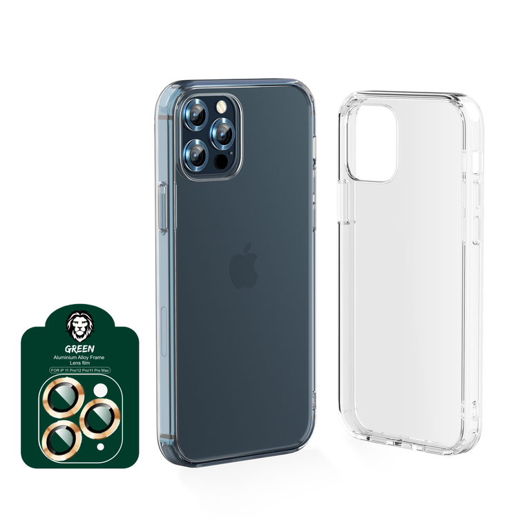 Green 4 in 1 360° Privacy Protection Pack for iPhone 12 Pro Max ( 6.7" ) - Gold