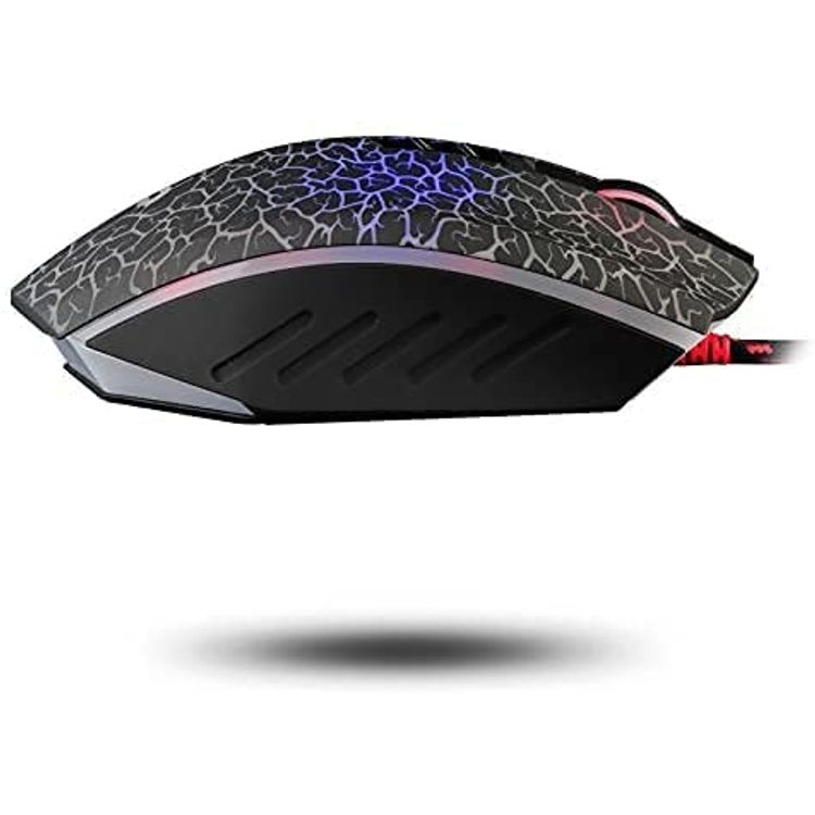 Bloody Light Strike Wired Gaming Mouse, Gaming Precision (4000 CPI), 6 Sniper Modes, Armor Boot, Metal X'Glide 3 Shooting Modes in Left Button, Ambidextrous Fit, Extreme Core 4, Infrared-Wheel Mouse - Black