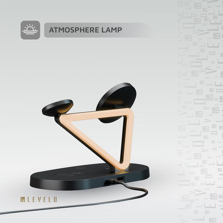 Levelo Premio 5-in-1 Wireless Charger with MagSafe Compatibility, 15W Fast Wireless Charging, Overcurrent Protection, Built-in LED Light, Automatic Object Detection - Black