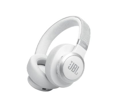 JBL Live 770NC Wireless Over-Ear Noise Cancelling Headphones, 65h Battery Life, 3h Charging Time, Bluetooth 5.3, Comfort-Fit Fabric Headband, True ANC, Personi-Fi 2.0 - White
