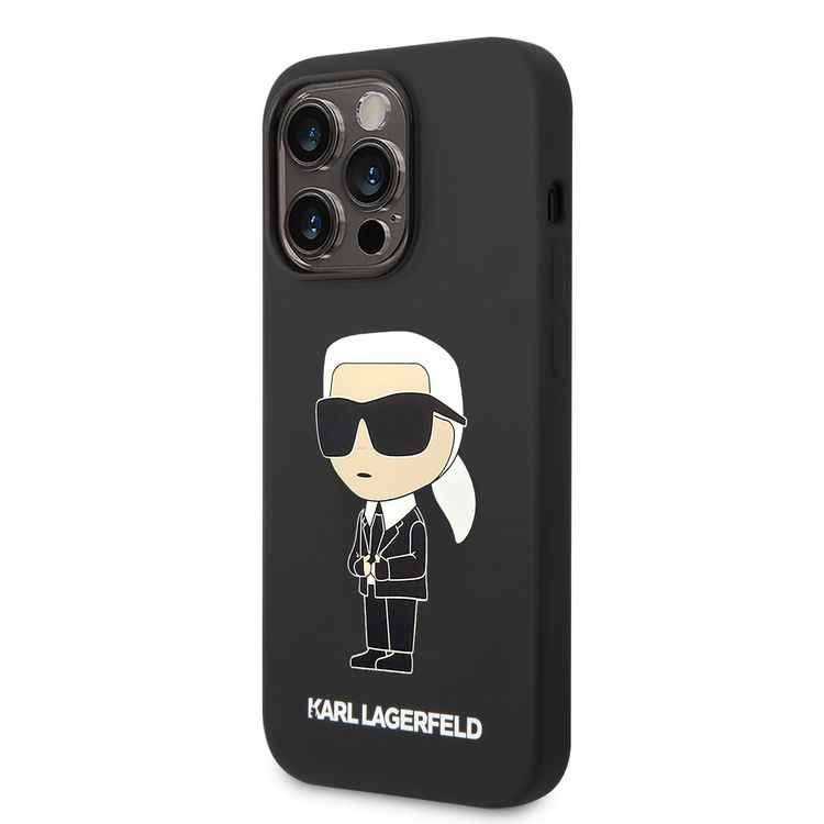 Karl Lagerfeld Magsafe Liquid Silicone Case With Ikonik NFT Logo iPhone 14 Pro Max - Black