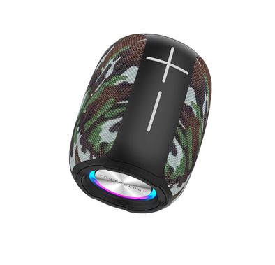 Powerology Ghost Speaker, 5h Playtime, Bluetooth 5.0, 1500mAh Battery Capacity, FM Function, IPX5 Water Resistant, Enhanced Bass - Camouflage