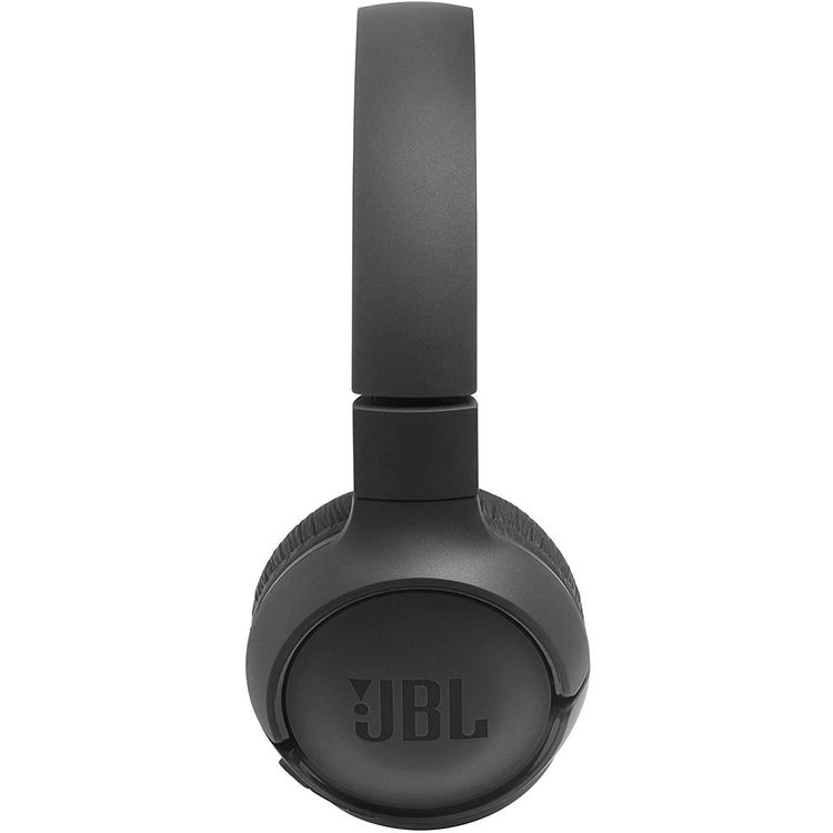 JBL T500 Wireless Bluetooth On-Ear Headphones with Mic, Pure Bass Sound, Hands-free Calls, 16-hours Battery Life, Lightweight & Foldable Design - Black