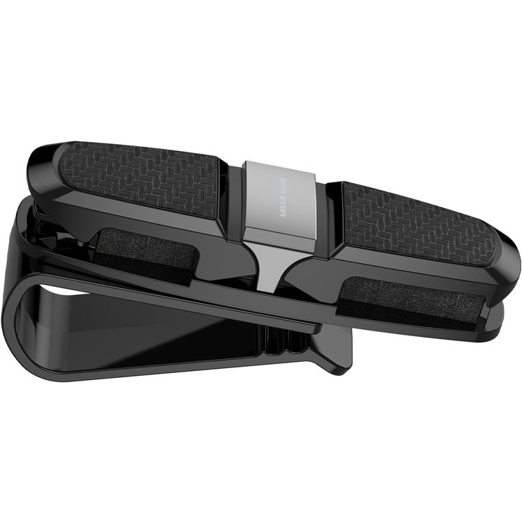 Green Lion Visor Guard Car Sunglass Holder with U-Shaped Stable Clip, Carbon-Fiber Style Pattern, Dual Sunglasses Holder, Card Clip Storage, Soft Padded Grip, U-Shaped Stable Clip, Scratch-Free Storage, Soft Padded Grip, ABS + PC Material - Black