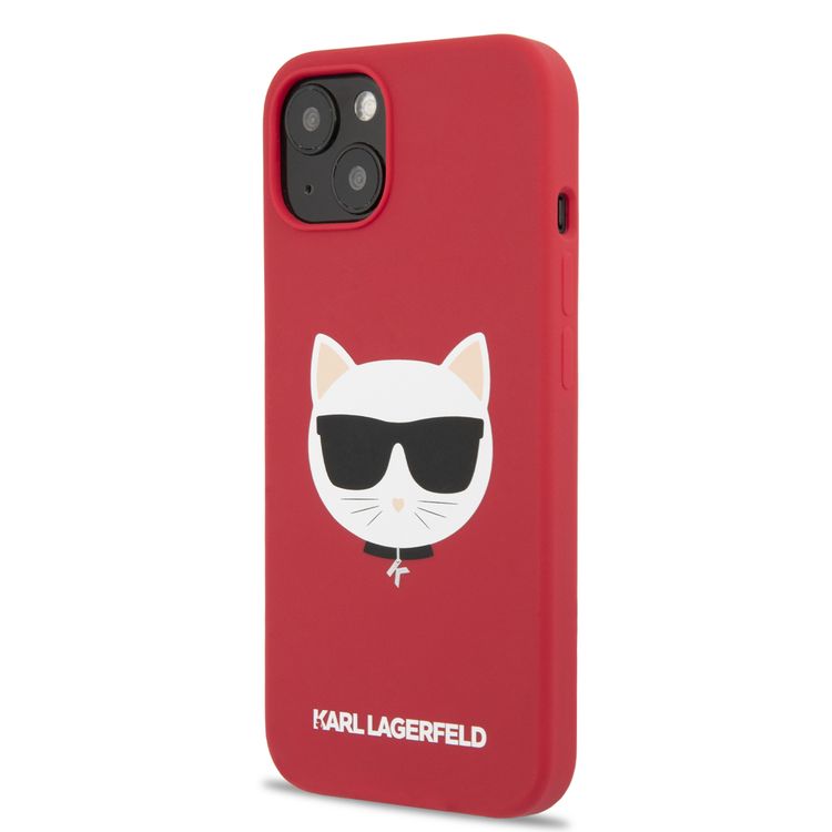 CG MOBILE Karl Lagerfeld Liquid Silicone Case Choupette Head Compatible for iPhone 13 (6.1") Easy Access to All Ports, Anti-Scratch, Shock Absorption