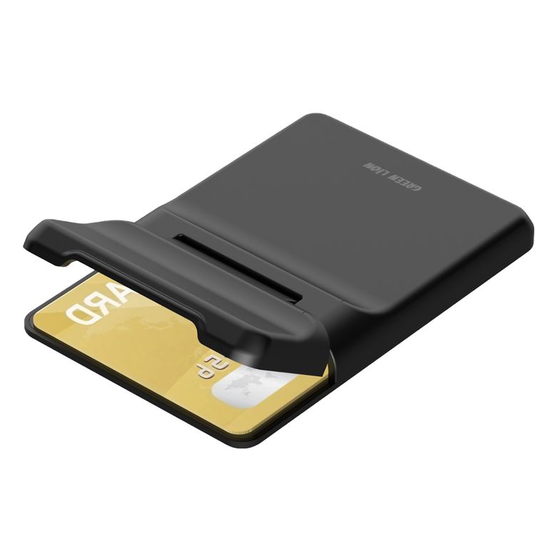 Green Lion W3-MagSafe Wallet with Card Holder, Flip-Out Kickstand, Quick Attach & Detach, RFID Protection, Slim Design, Flip-Out Kickstand - Black