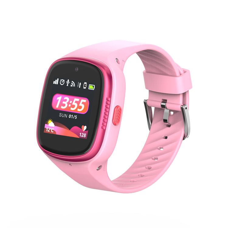 Porodo Kids 4G Smartwatch with Video Calling, 2 MP Camera, IP65 Water Resistant, iOS & Android Compatibility, 800mAh Battery - Pink