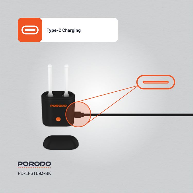 Porodo Lifestyle Wax Warming Hair Removal Kit with Automatic Heating, Type-C Charging, Quick Wax Melt, Suitable for Nose, Ears, Eyebrows & Moustache - Black