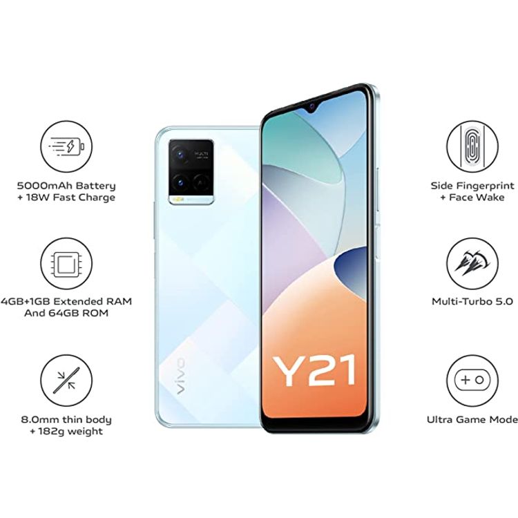 Vivo Y21 Dual Sim 4Gb Ram 64Gb 4G Lte Diamond Glow GLOBAL