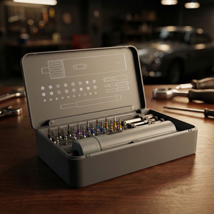 Green Lion GSD-28 Cordless Screwdriver with 280RPM No-Load Speed, Precise Torque Control, CR-V Magnetic Bits, Dual-Mode Operation, USB-C Charging Port, LED Working Light, 28-Piece CR-V Bit Set & Storage Case, 3.5N.m Maximum Torque - Gray