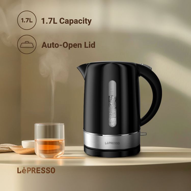 LePresso Breakfast Set Toaster, Kettle and Drip Coffee Maker, Auto-Shut Off, Keep Warm Function, Stainless Steel Heating Element - Black 
