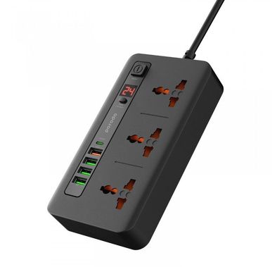  Porodo Multi-Port Power HUB 4 USB-A/USB-C Ultimate Home & Office Kit 2M - Black