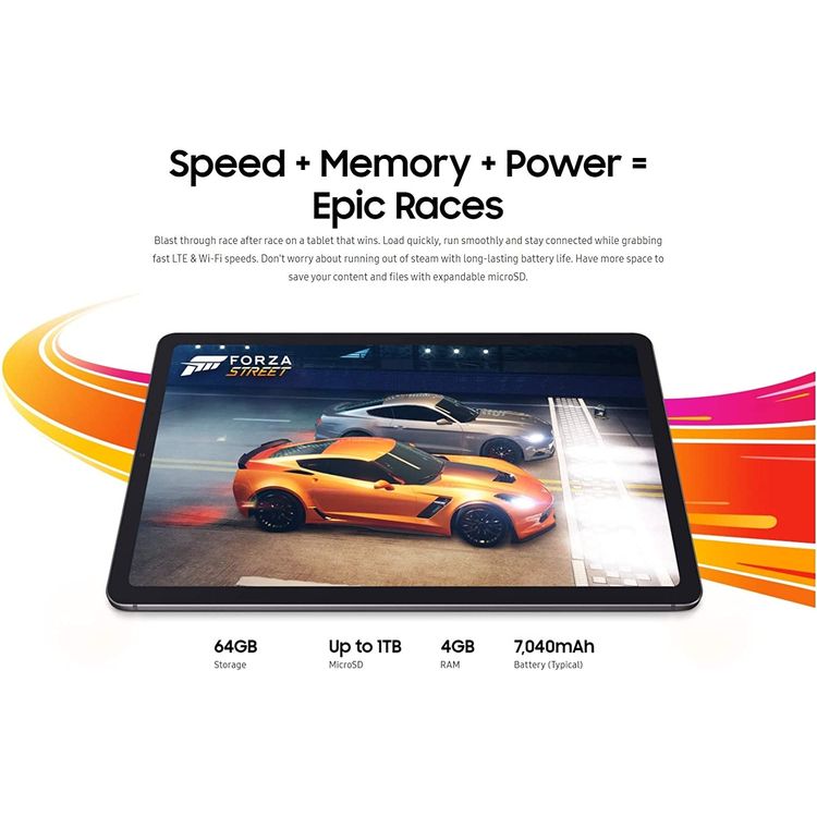 Samsung Galaxy Tab S6 Lite with S Pen SM-P615 10.4" inch Display 4GB RAM / 64GB ROM, 15W Fast Charging, 7040 mAh Long-Lasting Battery, Octa-Core Exynos 9611 Processor, 5MP Front & 8MP Rear Camera, Bluetooth, Android 10 ( Wi-Fi + Cellular ) 4G LTE Tablet -  Gray