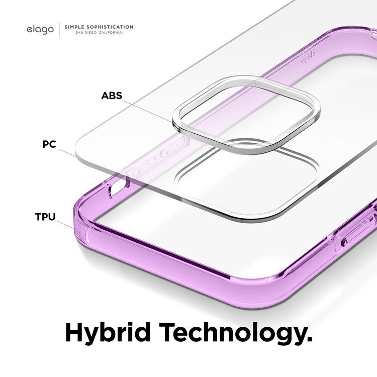 Elago Hybrid Case Compatible with iPhone 12 Mini (5.4")Ultimate Protection, Raised Bezel,Supports Wireless Charge,Anti-Yellowing, Shock Absorbing Design,Scratch Resistant-Lavender