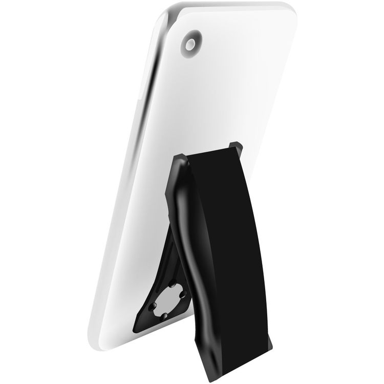 لوف هاندل قبضة الهاتف المحمول بحزام مطاطي | حزام الهاتف المحمول اللاسلكي متوافق مع الشحن - أسود صلب