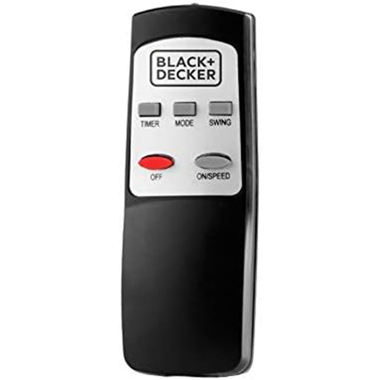 Black+Decker 60W 16 Inch Stand Fan with Remote Control, 3 Speed Modes (Low/Medium/High), 90° Wide Oscillation, Adjustable Height, 5AS Blade, Cooling and Air Circulation – Black