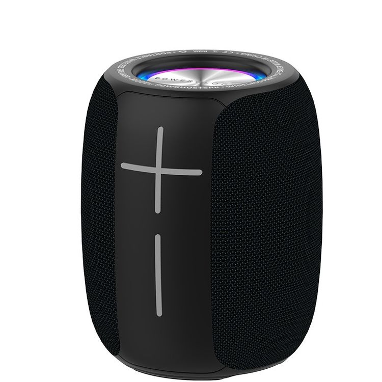 Powerology Ghost Speaker, 5h Playtime, Bluetooth 5.0, 1500mAh Battery Capacity, FM Function, IPX5 Water Resistant, Enhanced Bass - Black