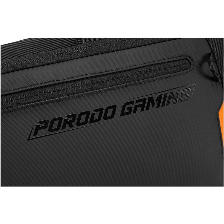 Porodo Gaming PS5 Storage & Laptop Backpack with Water-Resistant Material, Console & Controllers Storage, Trolley Sleeve Design, Glasses Holder Strap, Type-C Charging Port  - Black