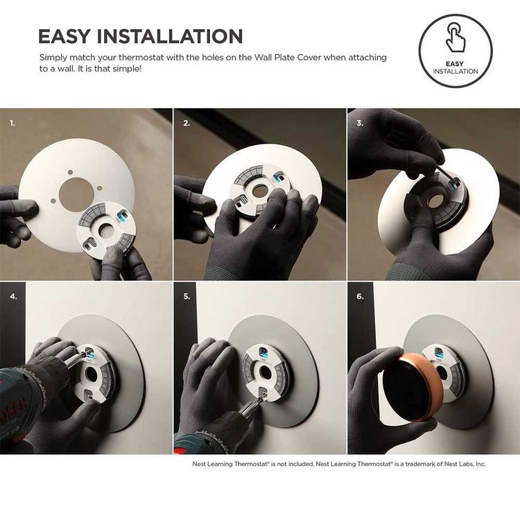 Elago  Aluminum Wall Plate Cover Suitable for Google Nest Thermostat Wall Plate Compatible with Nest Learning Thermostat 1st/2nd/3rd - White