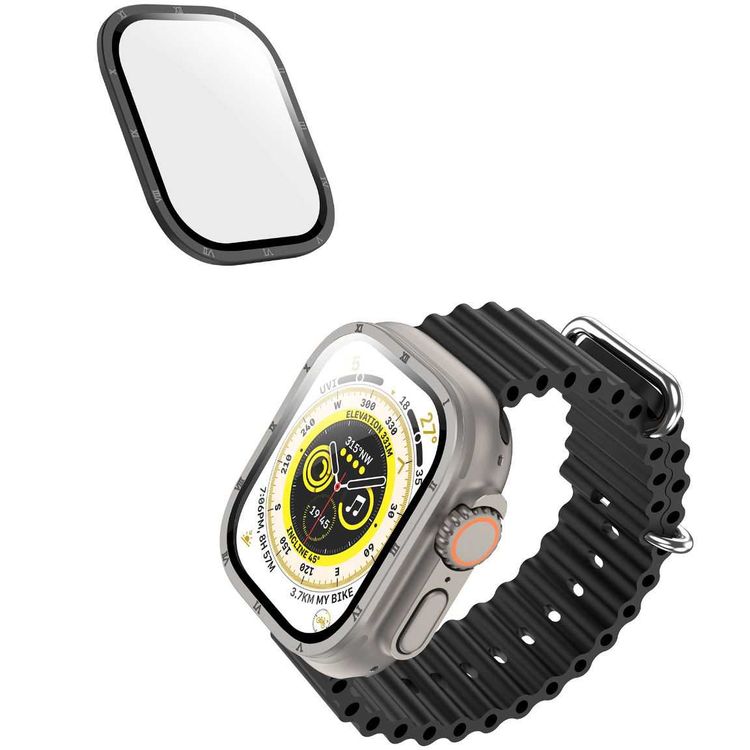 Green Lion Roman Glass Smart Watch Screen Protector - 49mm - Flamed Titanium