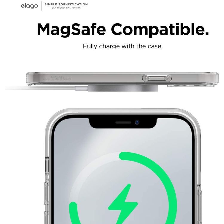 Elago Hybrid Case Compatible for iPhone 12 Pro Max (6.7"), Shock Absorbing Case Suitable Wireless Charging, Screen & Camera Protection - Crystal Clear