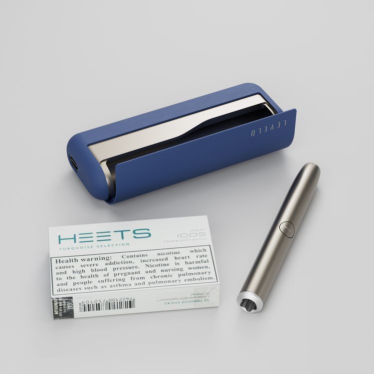 غطاء سيليكون من Levelo Nikko لجهاز IQOS Iluma Prime 2023، مقاوم للانزلاق، بتشطيب سيليكون ناعم، نحيف للغاية، مقاوم للماء، الصدمات والغبار - أزرق