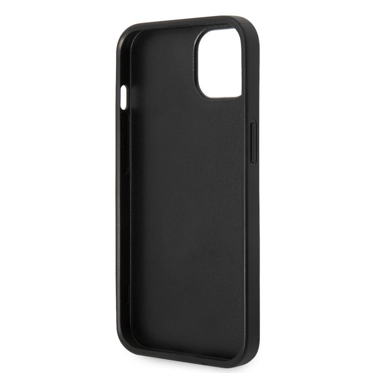 Karl Lagerfeld PU Saffiano Case with Karl Head Patch Ultra-Thin iPhone 14 Plus Compatibility - Black