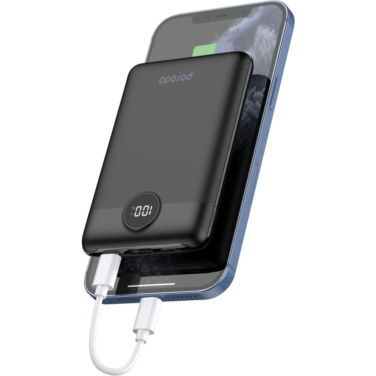 Porodo Super Slim  20W PD & QC3.0 Power Bank 10000mAh With 2Output Fast Charging-Black