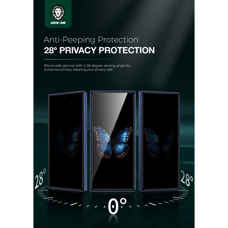 Green Lion Fold Privacy Protection Pack for Z Fold 7 with Maximum Coverage, Self-Healing Tech, Highly Responsive & Touch Sensitive, Anti-Scratch, Keep HD Clarity - Black