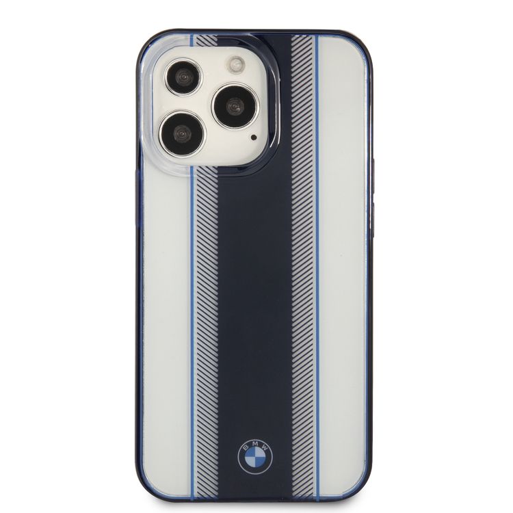 CG MOBILE BMW PC/TPU Hard Case Navy Tire Stripe & Navy Edges Compatible for iPhone 13 Pro Max (6.7") Easy Access to All Ports, Anti-Scratch, Shock Absorption Back Cover Suitable with Wireless Charging Officially Licensed