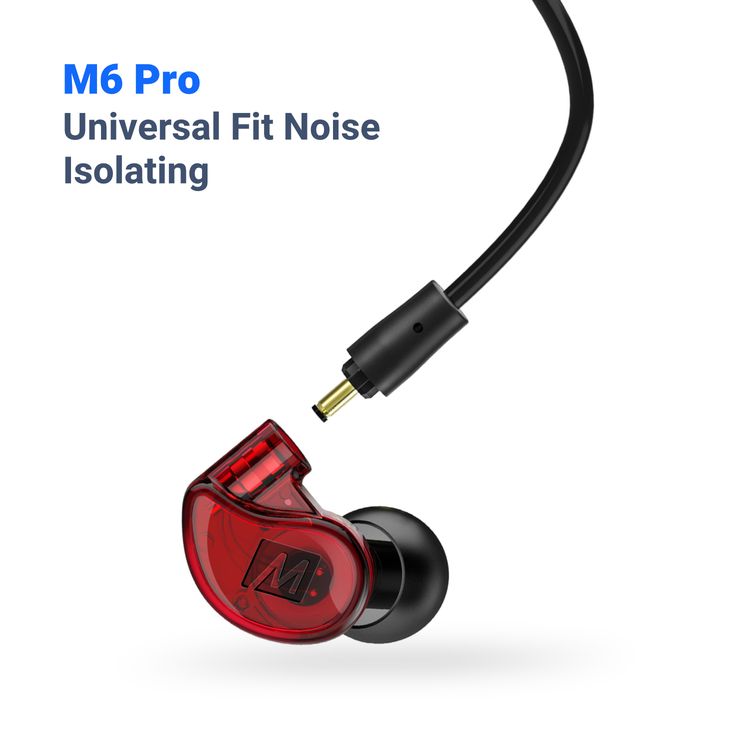MEE Audio M6 Pro 2nd Generation In-Ear Monitors Headphones Wired + Wireless Combo Pack: Includes Stereo audio Cable and Bluetooth audio Adapter (Red)