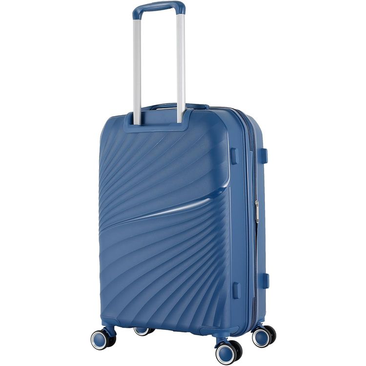 H.T Luggage Bag, Hard Case Polypropylene (PP) Material, Expandable, Telescopic Handle, Scratch Resistant, TSA Lock, Medium Case Size - Teal