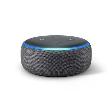 Amazon Echo Dot ( 3rd Gen ) Voice-Controlled Speaker, Ask Alexa to Play Music, Answer Questions, Read News, Connect Speaker Over Bluetooth or With 3.5mm Audio Cable - Charcoal Gray
