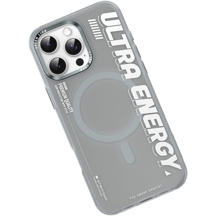 Green Lion Ultra MagSafe Case for iPhone 16 Pro Max, Ultra-Shockproof, Anti-Scratch Edge, Anti-Fingerprint, Powerful Attraction, Creative Sport Style - Natural Titanium