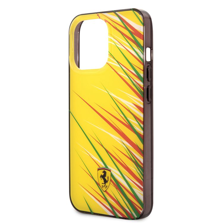 FERRARI HC PC/TPU Double Layer Grass  Hard Case, Drop protection, Compatible with iPhone 13 Pro Max,  - Yellow